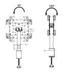 NÖRDIC Bordstativ til tablet 7-13" tilt 180 grader roter 360 grader