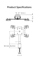 NÖRDIC Bordstativ til tablet 7-13" tilt 180 grader roter 360 grader