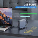 15 i 1 USB-C dockingstation 4K@30Hz HDMI og DisplayPort, 3xUSB 3.0, 2xUSB 2.0, PD 100W opladning, 1000Mbps RJ45 Ethernet til Windows og macOS
