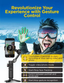 Håndholdt 3-akset telefonstabilisator Foldbar gimbal til iPhone og Android Fokus-hjul og ansigts-/objektsporing