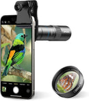 APEXEL 10X Tele-Macro Pro Dual Lens 2-in-1, Portable Clip-On Telephoto Macro Lens for Smartphones,