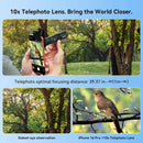 APEXEL 10X Tele-Macro Pro Dual Lens 2-in-1, Portable Clip-On Telephoto Macro Lens for Smartphones,