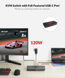 AV Access 4K USB-C & HDMI KVM Switch 4 pc'er 1 skærm, 60W opladning til bærbar computer