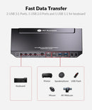 AV Access 4K USB-C & HDMI KVM Switch 4 pc'er 1 skærm, 60W opladning til bærbar computer