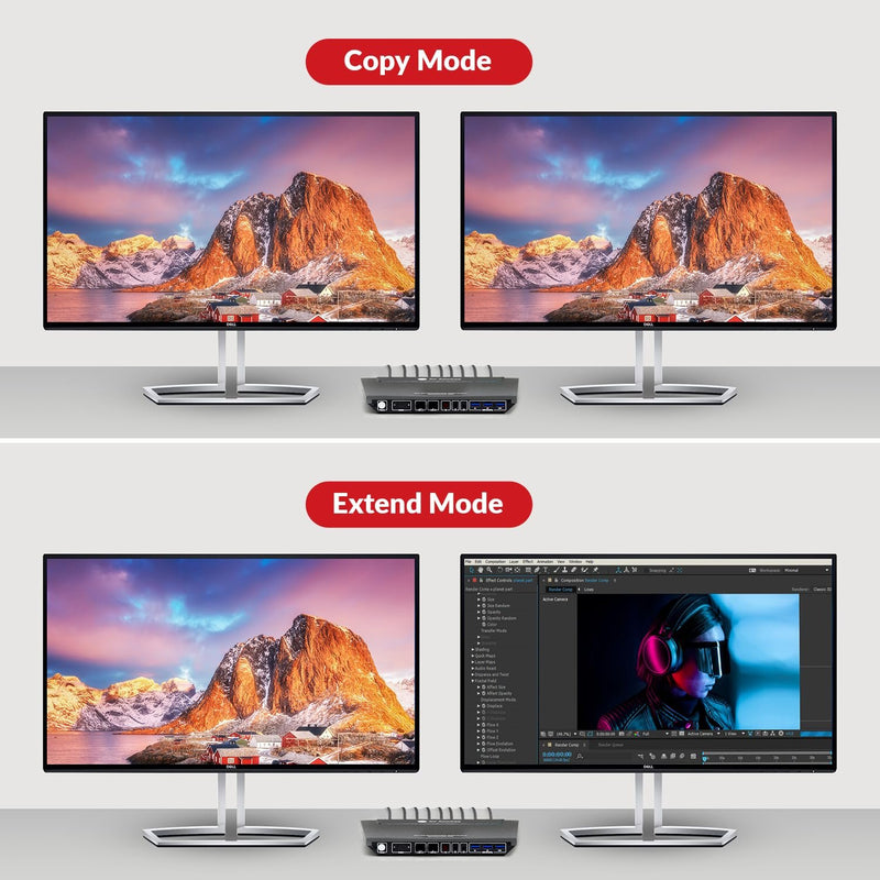 AV Access 8K DisplayPort KVM-switch til to computere til to skærme
