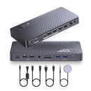 AV Access iDock P10 Dockingstation og KVM-switch 2 til 2, Dual Monitor til Laptop & Desktop, 65W opladning af bærbar computer, Ethernet, EDID, 4K@60Hz, 4xUSB-A, 1xUSB-C, Lyd, SD