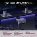 AV Access iDock D23i Dockingstation og KVM-switch 2 til 3, Triple Monitor til 2st Desktop-PC'er, 8K@60Hz, 5xUSB-A, 1xUSB-C, 1G Ethernet, Lyd, SD