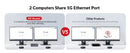AV Access iDock D23i Dockingstation og KVM-switch 2 til 3, Triple Monitor til 2st Desktop-PC'er, 8K@60Hz, 5xUSB-A, 1xUSB-C, 1G Ethernet, Lyd, SD