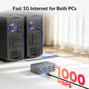 AV Access iDock D23i Dockingstation og KVM-switch 2 til 3, Triple Monitor til 2st Desktop-PC'er, 8K@60Hz, 5xUSB-A, 1xUSB-C, 1G Ethernet, Lyd, SD