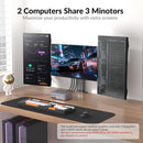 AV Access iDock D23i Dockingstation og KVM-switch 2 til 3, Triple Monitor til 2st Desktop-PC'er, 8K@60Hz, 5xUSB-A, 1xUSB-C, 1G Ethernet, Lyd, SD