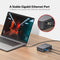 AV Access-dockingstation og KVM-switch 2 til 2 USB-C til HDMI, 4K60Hz, 6x USB-A, 1x USB-C PD 100W, 1x 3,5 mm AUX, 1x SD-kortlæser, 2x60W PD