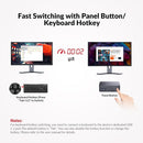 AV Access-dockingstation og KVM-switch 2 til 3 DP til DP, 8K60Hz, 5x USB-A, 1x USB-C PD, 3,5 mm AUX, SD-kortslot og 1 Gbps ethernet