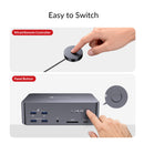 AV Access iDock B23 8K KVM-switch dockingstation 2 til 3, stationær + bærbar computer til tre skærme, (100W PD), 12-i-1, 8K@60Hz/4K@165Hz/1440P@240Hz