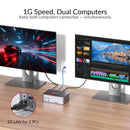 AV Access iDock B23 8K KVM-switch dockingstation 2 til 3, stationær + bærbar computer til tre skærme, (100W PD), 12-i-1, 8K@60Hz/4K@165Hz/1440P@240Hz
