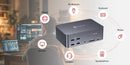 AV Access iDock B23 8K KVM-switch dockingstation 2 til 3, stationær + bærbar computer til tre skærme, (100W PD), 12-i-1, 8K@60Hz/4K@165Hz/1440P@240Hz