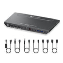 AV Access iDock B30 Dockingstation og KVM-switch 3 til 2, Dual 4K Monitor til laptop + 2st Desktop-PC'er, 4K@60Hz, 5xUSB-A, 1G Ethernet, 65W opladning til laptop, Lyd/Mikrofon, EDID