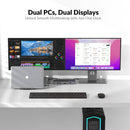 AV Access iDock M10 USB-C KVM-Switch Dockningsstation 2 til 2 for MacBook, Dual 4K HDMI Skærme, 1x Laptop + 1x PC, 100W Opladning