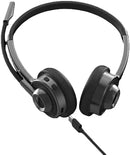 Accutone Sonar 280 Bluetooth USB-headset, trådløst headset med mikrofon, aktiv støjreducerende mikrofon, 14 timers batterilevetid