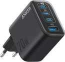 Anker Zolo Ultra Fast 70W USB-C 4-Port oplader, kompakt og stabil til iPhone 16/15, MacBook Air, iPad, Pixel, Galaxy
