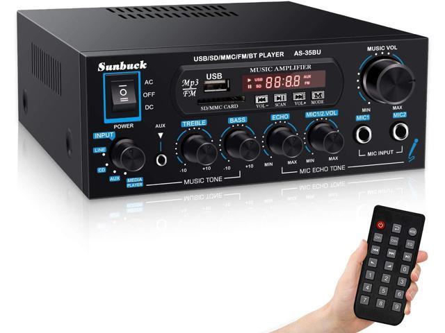 Bluetooth 5,0 stereoforstærkeren 60 + 60W RMS forstærker 2 mikrofonindgang digital audio karaoke