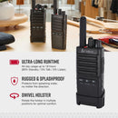 Cobra PX650 Professional Walkie Talkies 2-Pack Rechargeable PMR446 Dustproof and Splash Proof (IP54) 12km range 16 channels