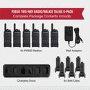 Cobra PX650 Professional Walkie Talkies 6-Pack Rechargeable PMR446 Corporate Radios Dustproof and Splash Proof (IP54)