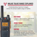 Cobra RX680 Walkie Talkies 2-pack Rechargeable PMR446 Radios for Leisure and Business 10km Dustproof and Splash Proof (IP54), Black and Orange