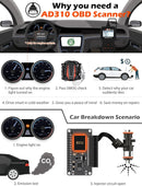 Enhanced Universal OBD II Scanner Car Engine Fault Code Reader CAN Diagnostic Scan Tool, Read and Clear Error Codes for 1996 or Newer OBD2