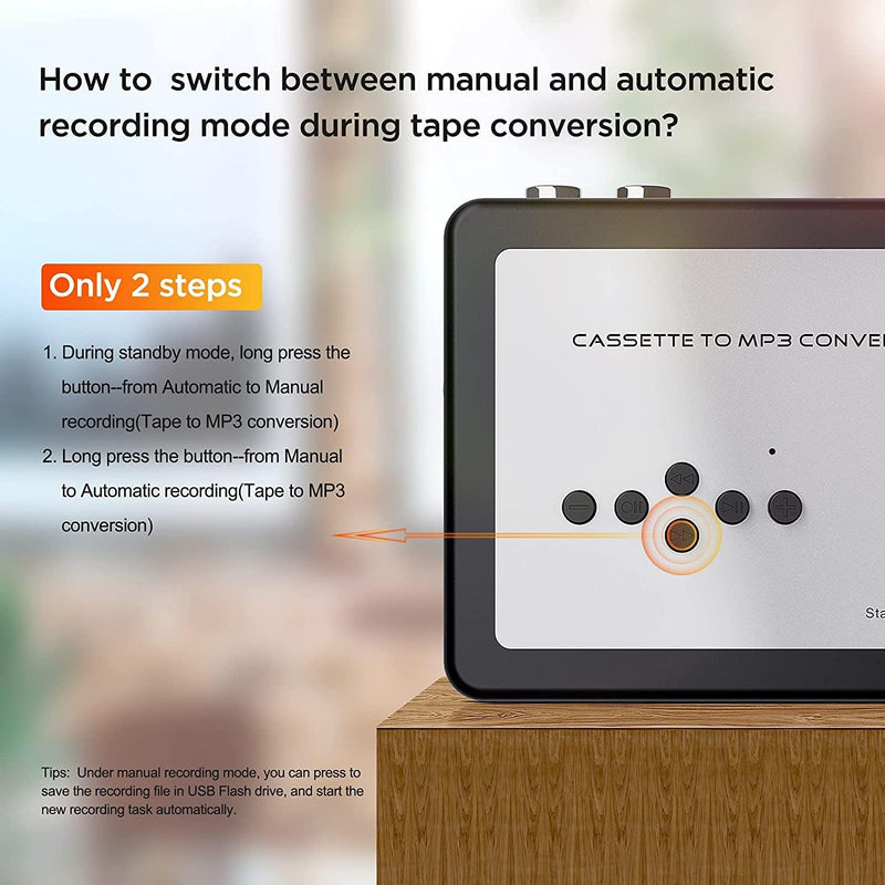 Ezcap Cassette til MP3 Converter Digital Cassette Player Konverterer bånd til MP3 til USB Flash Drive Ingen computer påkrævet