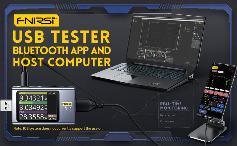 FNIRSI Digital USB tester voltmeter og kabeltester