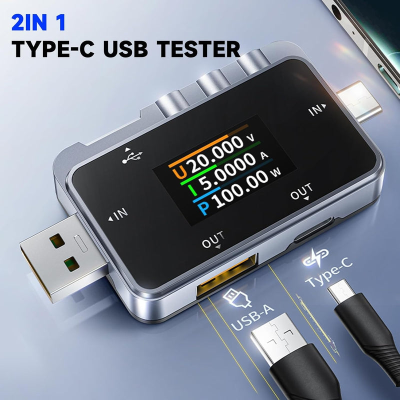 FNIRSI FNAC-28 USB-tester til præcis strøm- og spændingsmåling