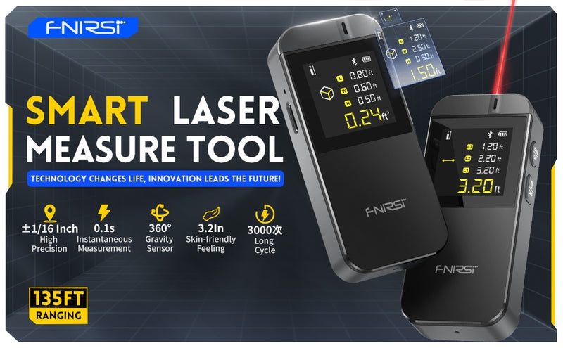 FNIRSI IR40 Laser Afstandsmåler, afstandsmåler for længde, areal, volumen, pythagoras