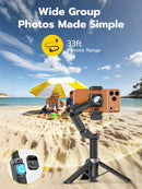 Håndholdt 3-akset anti-rystelse gimbal-stabilisator til iPhone AI-sporingsmodul med fill-light Gestusstyring og one-tap stativfrigørelse Indbygget forlængerstang