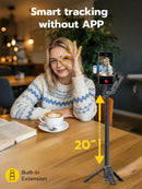 Håndholdt 3-akset anti-rystelse gimbal-stabilisator til iPhone AI-sporingsmodul med fill-light Gestusstyring og one-tap stativfrigørelse Indbygget forlængerstang