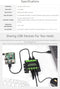 Industriel USB HUB til 2 computere til 4 USB 3.2-porte, skiftbar, monterbar, kompatibel med Windows Linux Mac