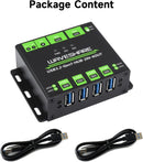 Industriel USB HUB til 2 computere til 4 USB 3.2-porte, skiftbar, monterbar, kompatibel med Windows Linux Mac
