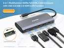 MAIWO 1 til 6 dockingstation 1xNVMe/SATA 1xHDMI 4K60Hz, 2xUSB-A 1xUSB-C 5Gbps 1xUSB-C PD100W