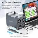 MAIWO 4-bay DAS-design til 3,5” SATA HDD med 2 køleblæsere, USB‑C & 10 Gbps hastighed, ingen RAID