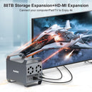 MAIWO 4-bay DAS-design til 3,5” SATA HDD med 2 køleblæsere, USB‑C & 10 Gbps hastighed, ingen RAID