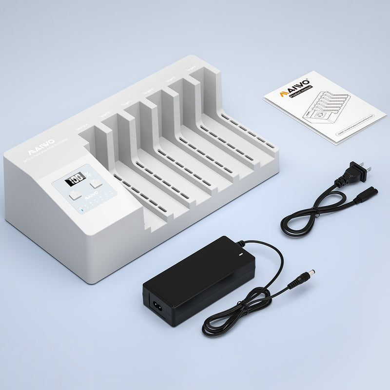 MAIWO 6x HDD klonings- og dockingstation, 2,5"/3,5" SATA HDD, USB-C 3.0 5Gbps