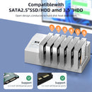 MAIWO 6x HDD klonings- og dockingstation, 2,5"/3,5" SATA HDD, USB-C 3.0 5Gbps