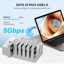 MAIWO 6x HDD klonings- og dockingstation, 2,5"/3,5" SATA HDD, USB-C 3.0 5Gbps
