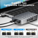 Maiwo K2042P3 Dual Bay RAID-kabinet til M.2 NVMe/SATA SSD med kloning, RAID 0 og RAID 1, USB-C 3.2 Gen2x2 20Gbps
