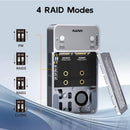 Maiwo K2042P3 Dual Bay RAID-kabinet til M.2 NVMe/SATA SSD med kloning, RAID 0 og RAID 1, USB-C 3.2 Gen2x2 20Gbps