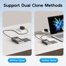 Maiwo K2042P3 Dual Bay RAID-kabinet til M.2 NVMe/SATA SSD med kloning, RAID 0 og RAID 1, USB-C 3.2 Gen2x2 20Gbps