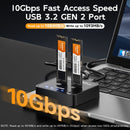 Maiwo K3016AN NVMe-kloner M.2-duplicator til PCIe NVMe M-Key SSD, 16Gbps kloningshastighed, adgang til to SSD'er samtidigt