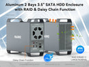 MAIWO K35282C USB-C 3.1 eksternt kabinet aluminium til 2x 3,5" SATA HDD med understøttelse af RAID