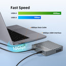 Maiwo 4-slot M.2 NVMe SSD dockingstation med kloningsfunktion, USB 4.0 Type-C 40Gbps