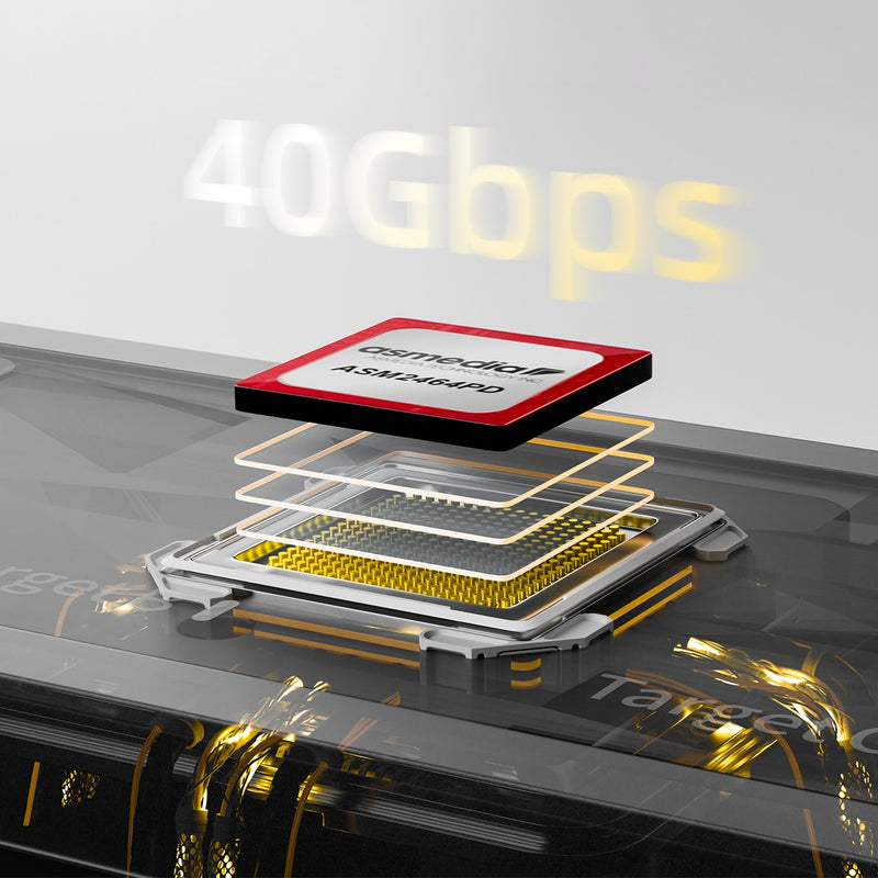 Maiwo 4-slot M.2 NVMe SSD dockingstation med kloningsfunktion, USB 4.0 Type-C 40Gbps