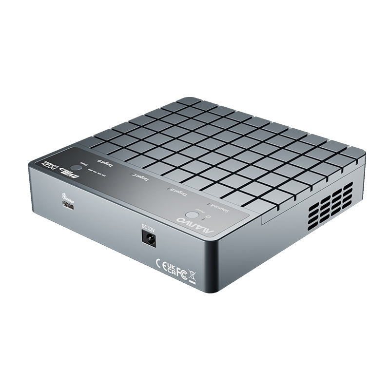 Maiwo 4-slot M.2 NVMe SSD dockingstation med kloningsfunktion, USB 4.0 Type-C 40Gbps